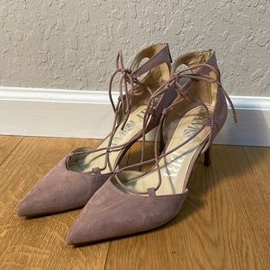 Sam & Libby Pink Faux Suede Pumps